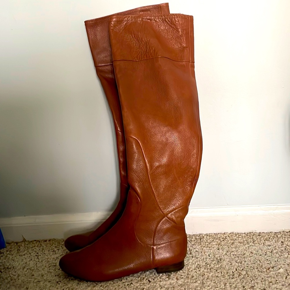 Rose gold over the knee boots size 38